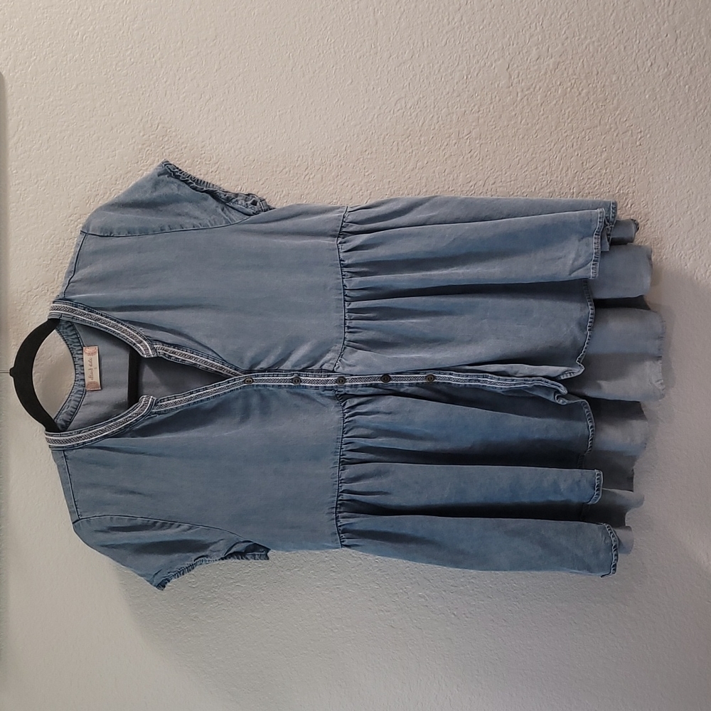 Altar'd State Blue Jean Button Down Blouse (S)